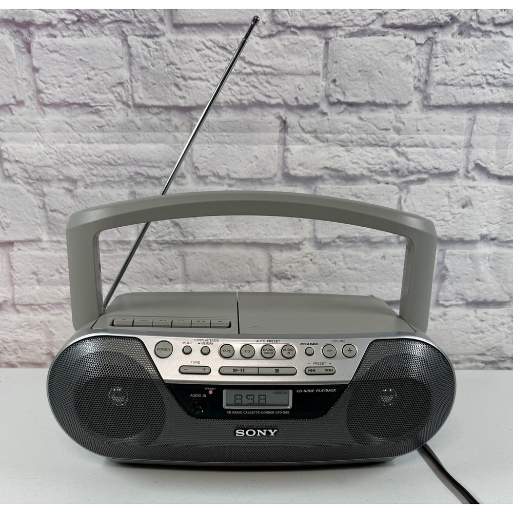 Sony CFD-S05 CD Player AM FM Radio Cassette Tape AUX Portable Stereo Boombox